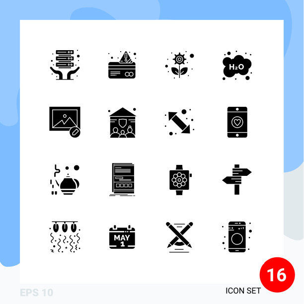 16个适用于网络和移动的通用实体符号图片下载