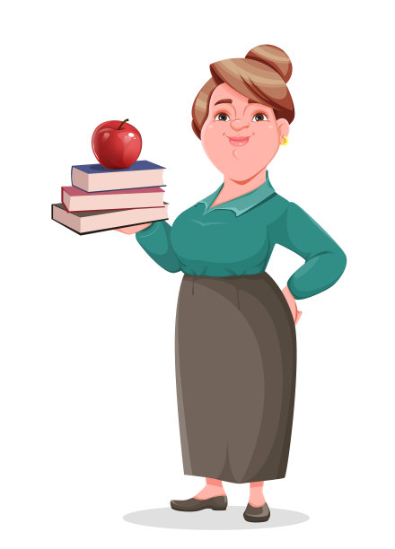 快乐微笑的中年女教师图片下载