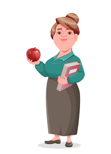 快乐微笑的中年女教师图片下载