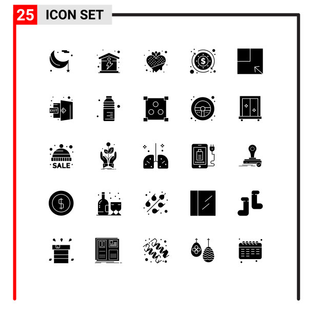 25固体字形概念的网站移动和图片下载