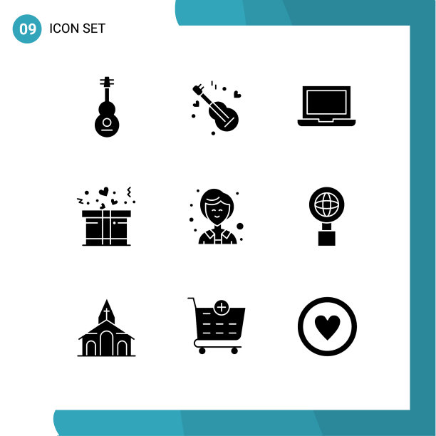 移动界面立体字形设置9个象形图图片下载