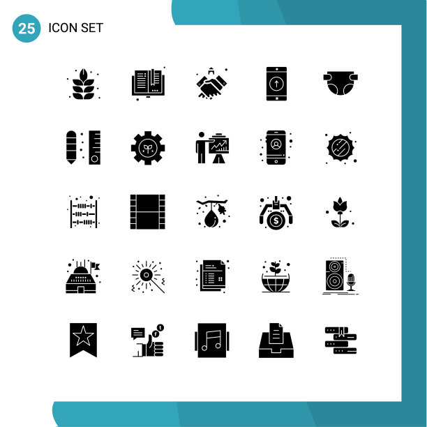 25个创意图标的现代符号和符号图片下载