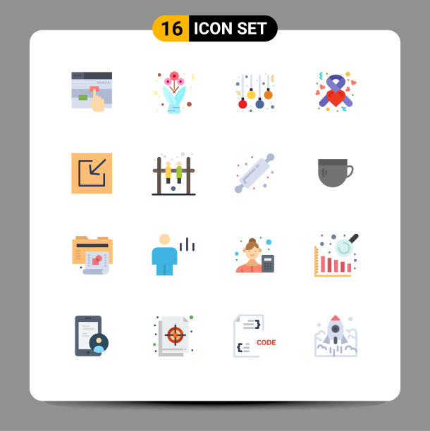 设置16个商业平面颜色包进口图片下载