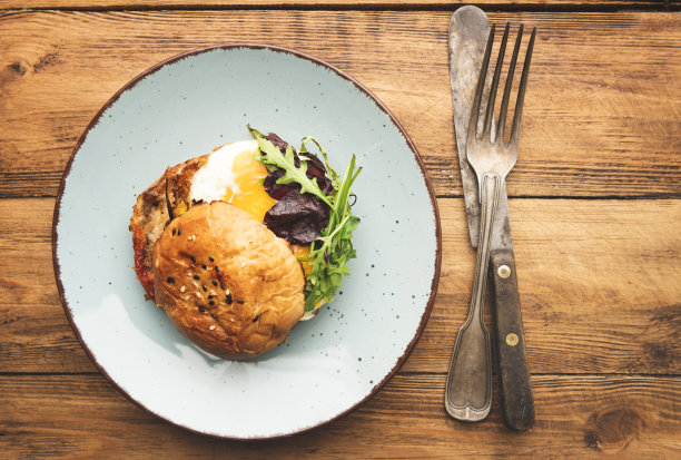 煎蛋汉堡图片下载