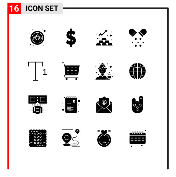 现代集16个立体象形文字之图片下载
