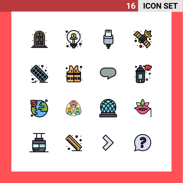 16平面颜色填充线概念的网站图片下载