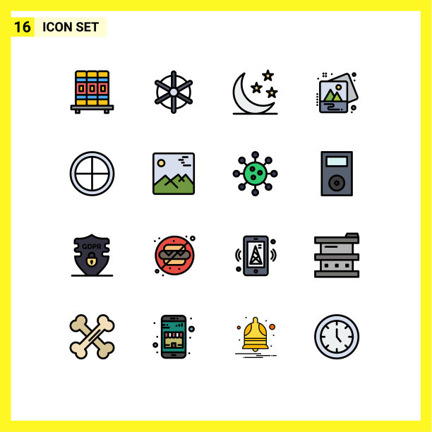 现代设置16平色填充线条和图片下载