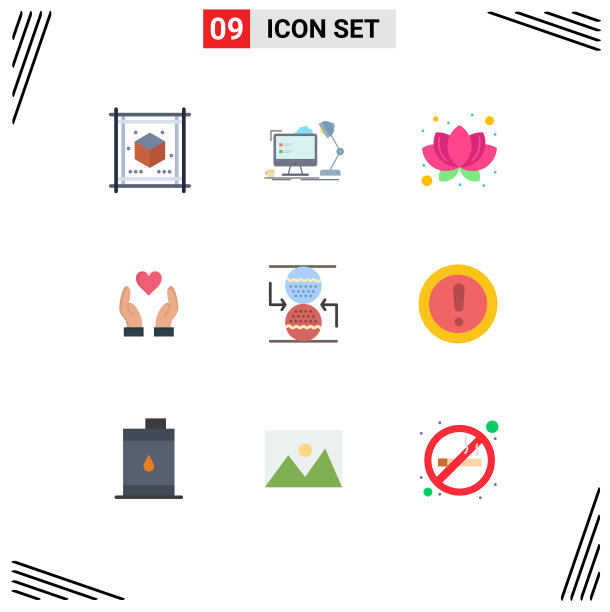 9种适用于网络和移动的通用平面颜色图片下载