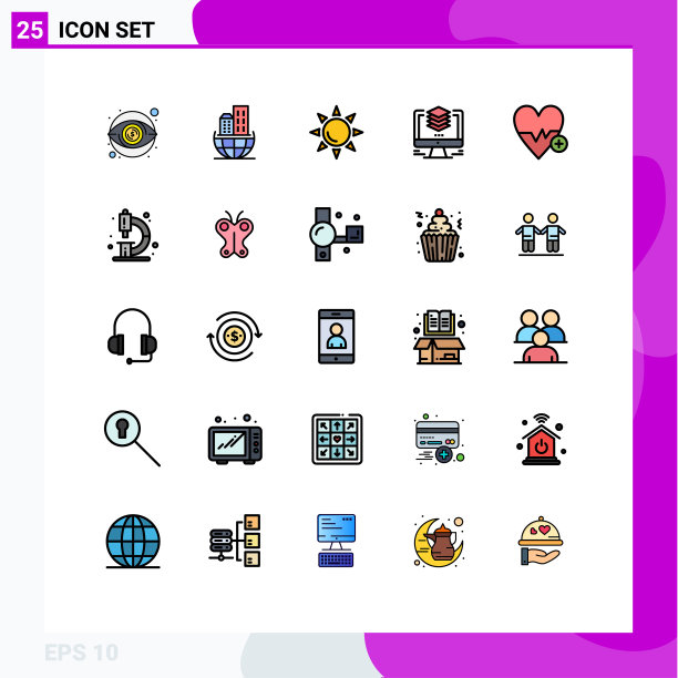 股票图标包25行符号和符号图片下载