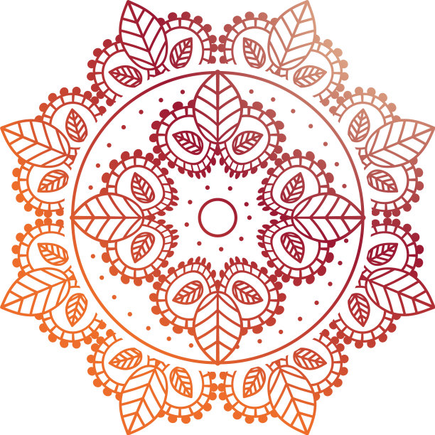 渐变花曼陀罗在白色的背景图片下载