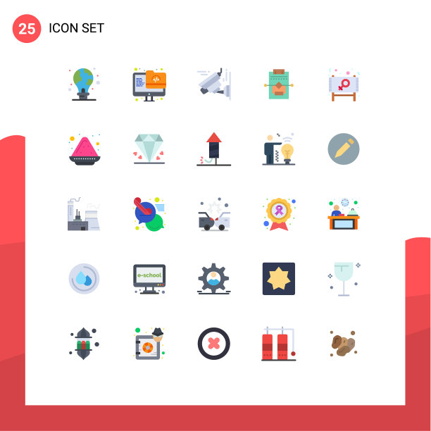 用户界面包25个基本平色的图片下载