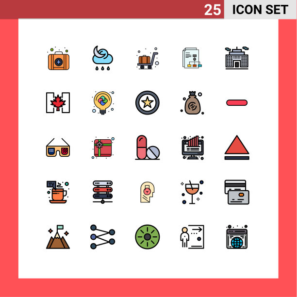 25个创意图标的现代符号和符号图片下载