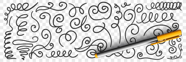 华丽的涂鸦线条涂鸦集图片下载