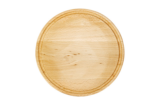 空白圆形砧板在白色背景孤立图片下载