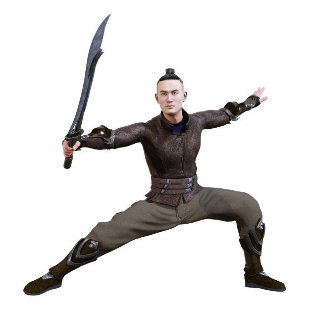 3D插图亚洲人在白色图片下载