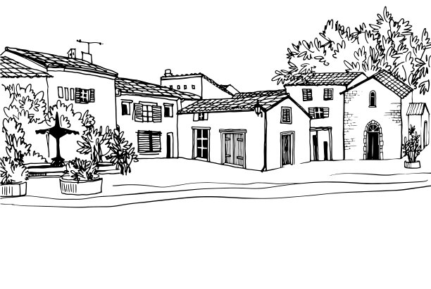 浪漫的普罗旺斯漂亮的老街图片下载