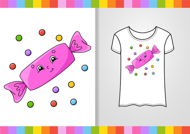 t恤设计可爱的人物在衬衫上手绘图片下载