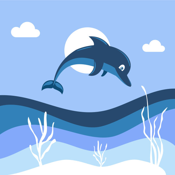 海豚跃过海面图片下载