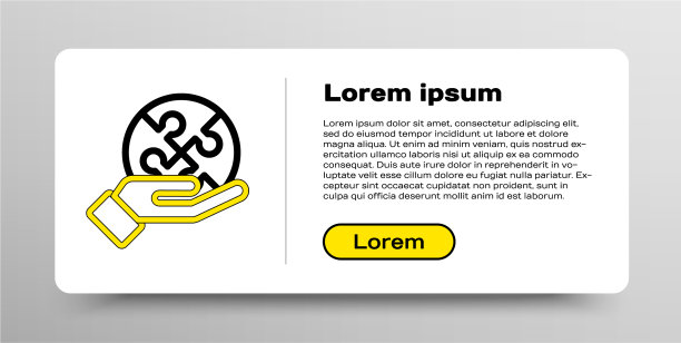 线块拼图在手孤立图标上图片下载