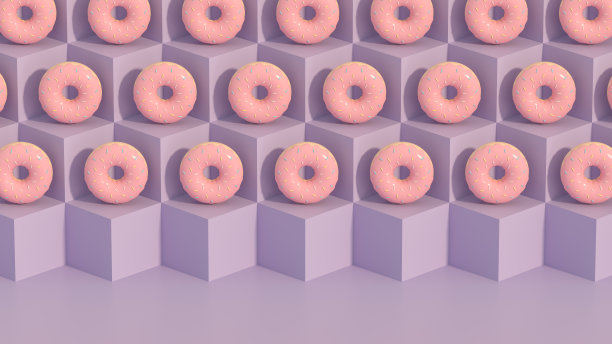 抽象甜甜圈的等距立方体背景图片下载