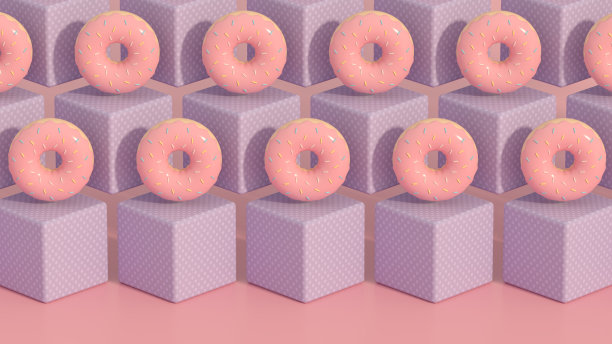 抽象甜甜圈的等距立方体背景图片下载