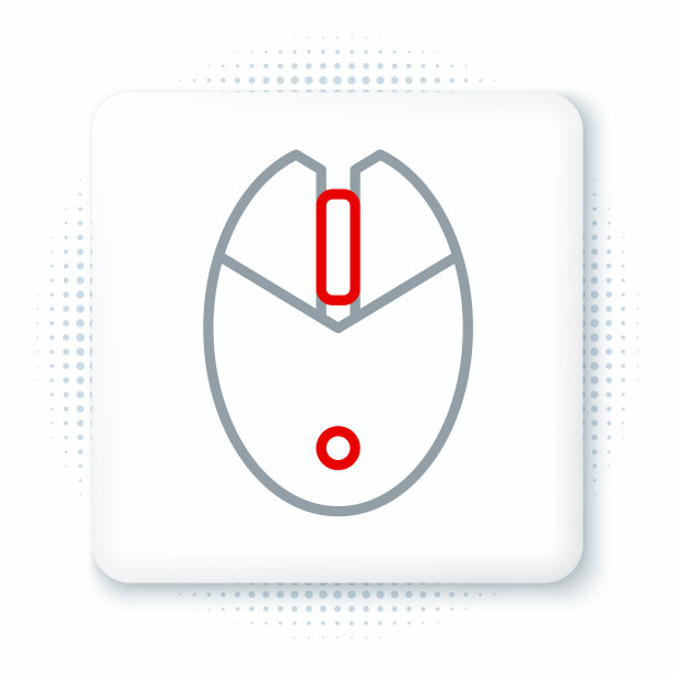 电脑鼠标连线游戏图标孤立在白色上图片下载