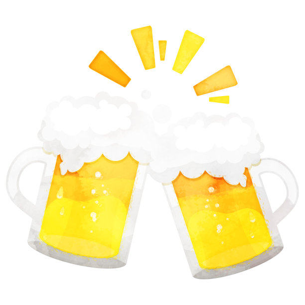 插画吐司与水彩生啤酒图片下载