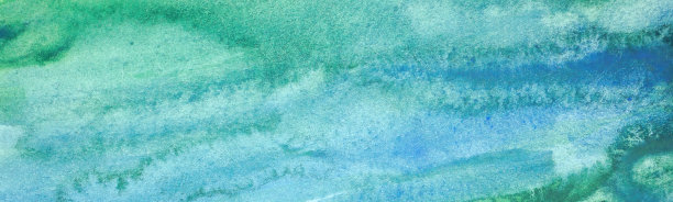 蓝色绿色的水彩画。手绘水彩背景。美丽的绿松石抽象水彩画。图片下载