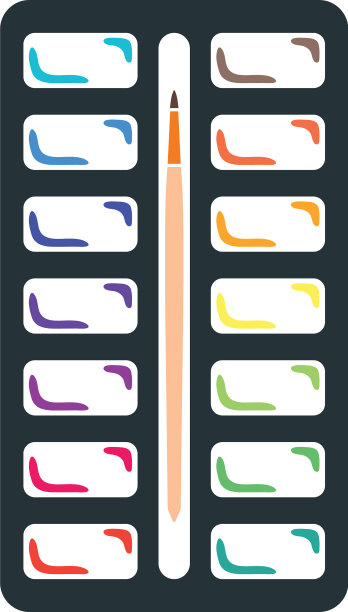 水彩颜料盒图标图片下载