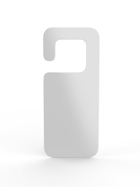 空白门悬挂传单白色标签的房间在酒店，度假村，家为设计模板。图片下载