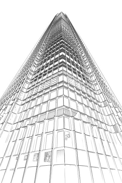 手绘香港建筑抽象画图片下载