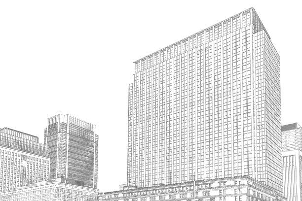东京手绘建筑抽象画图片下载