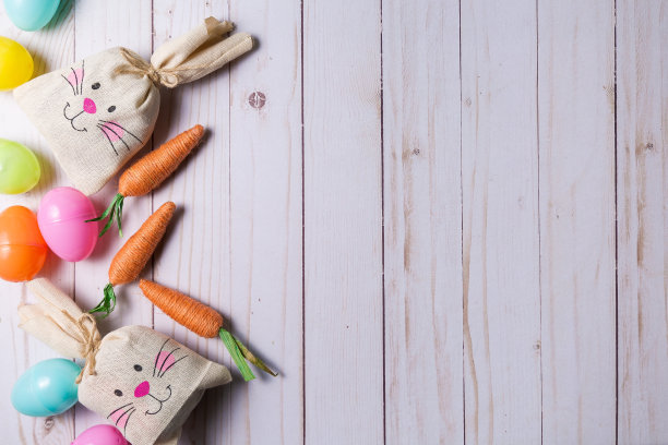 复活节节日装饰背景。高角度视图图片下载