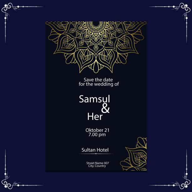 奢华的黄金曼陀罗华丽的背景婚礼图片下载