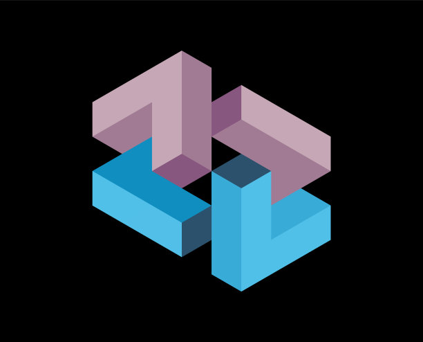 等距标志设计概念抽象字母l图片下载