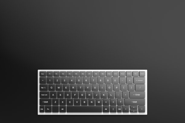 电脑键盘在桌子上。前视图。副本的空间。图片下载