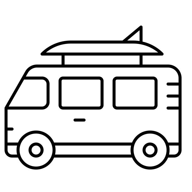 冲浪旅行车图标夏季度假相关图片下载