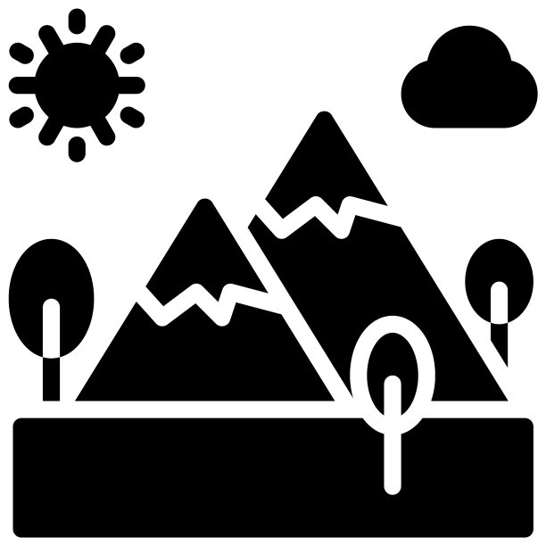 夏季假期相关山景图标图片下载