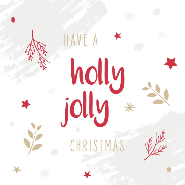 霍莉快乐圣诞贺卡的字母图片下载