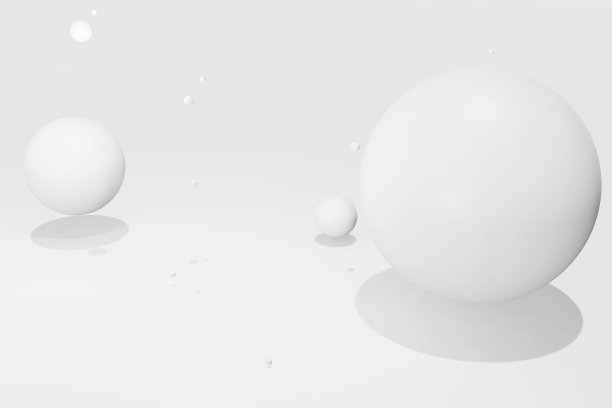 白色球抽象的背景球白色球漂浮在场景图片下载