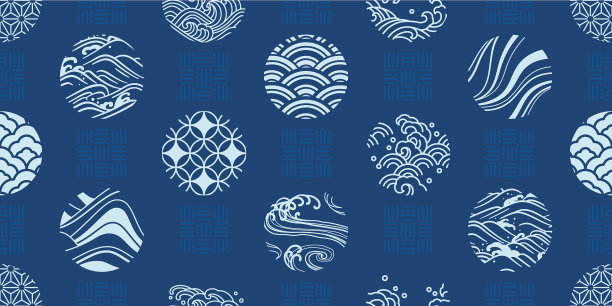 日本纺织品无缝花纹图片下载