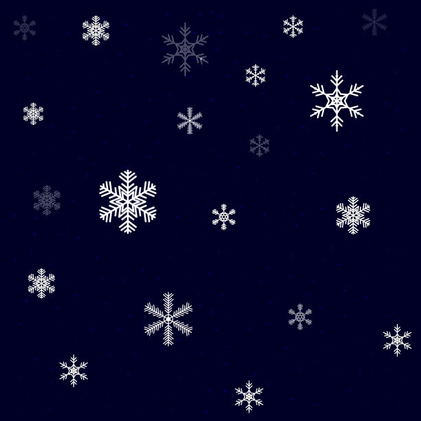 圣诞节飘落的雪花形状各异洁白图片下载