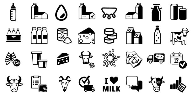 牛奶图标设置白色背景图片下载