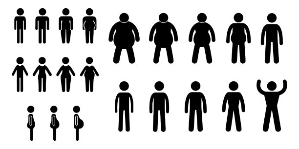 超重的人图标孤立在白色上图片下载