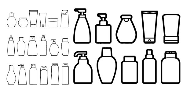 产品化妆品图标设置隔离在白色图片下载