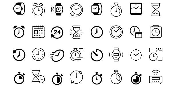 时间和时钟图标设置图片下载