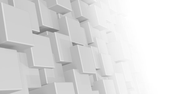 抽象的波浪背景动画的白色正方形立方体梯度几何思想与随机的盒子或列。运动设计模板径向纹波技术三维插图图片下载