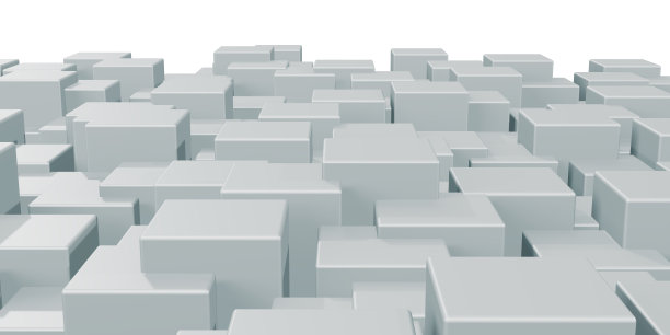 抽象的波浪背景动画白色方块立方体梯度几何思想与随机的盒子或列。运动设计模板径向波纹技术3d插图图片下载