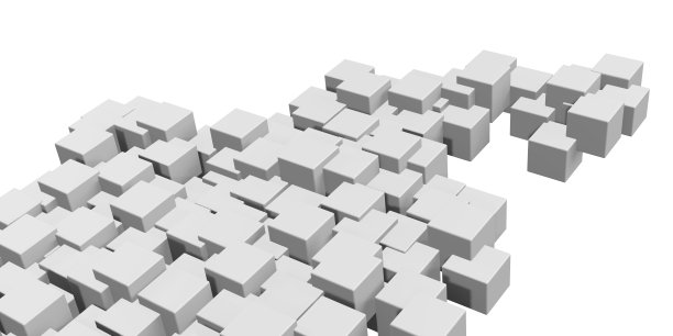 抽象的波浪背景动画白色方块立方体梯度几何思想与随机的盒子或列。运动设计模板径向波纹技术3d插图图片下载