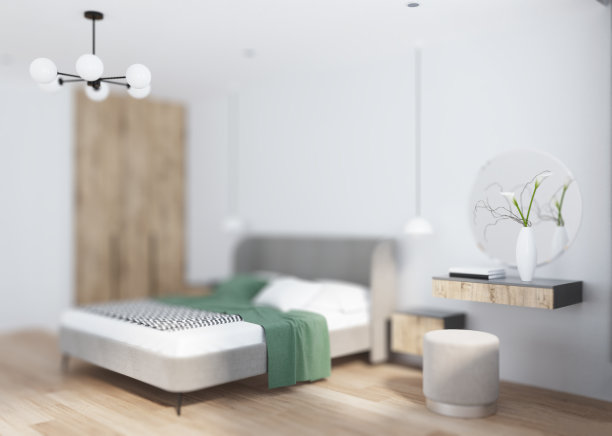 现代居室室内。3 d渲染。图片下载